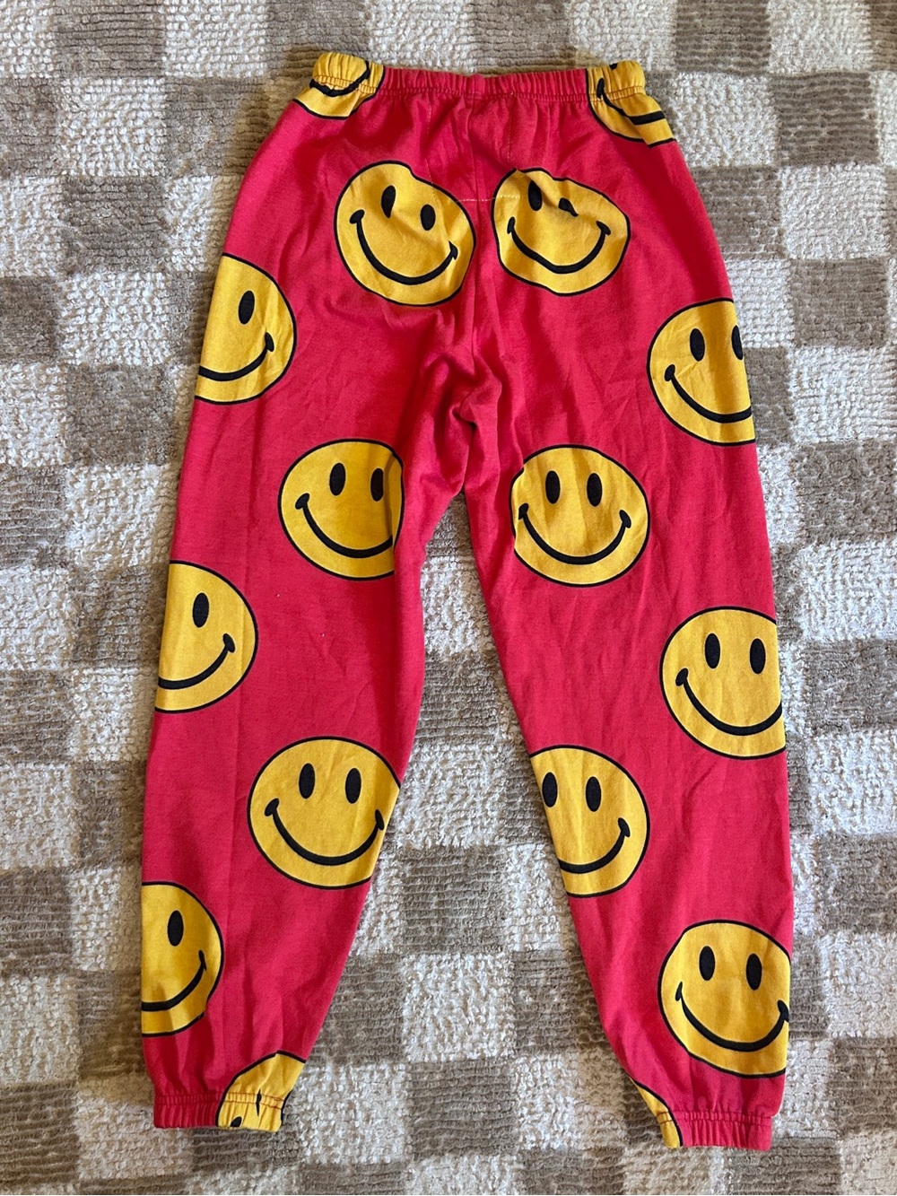 Aviator Nation Red Smiley Repeat Joggers Sweatpants Lounge - NWOT - Small - Picture 5 of 5